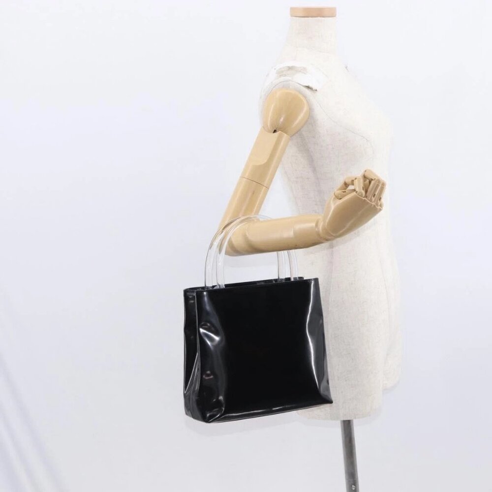 PRADA Hand Bag Enamel Black